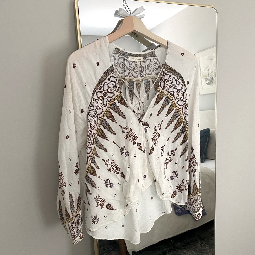 Silence + Noise Cross Front Crop Blouse